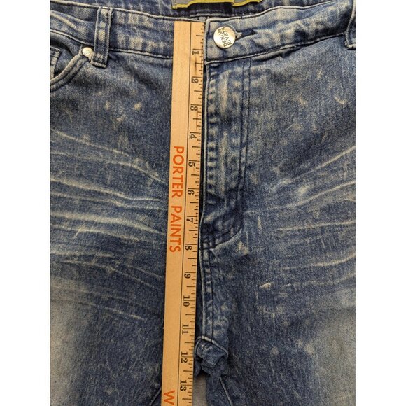 Denim & Rivets Jeans Mens 40 Blue Distressed Stretch Paint Splatter DR1923 - Picture 7 of 16
